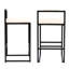 2 îlots de cuisine modernes en similicuir beige avec structure métallique, recouverts de cuir PU - Style robuste.