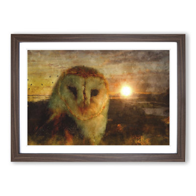 Owl at Sunset - Picture Frame Painting