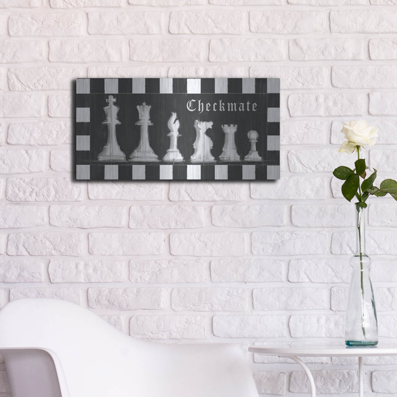  «Chess Room Collection D» par Studio W, art mural en métal, 24 po x 12 po