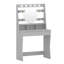Tamme Dressing Table with Round Mirror, 80x40x140cm 3 Colors LED Light Vanity Table-466833561