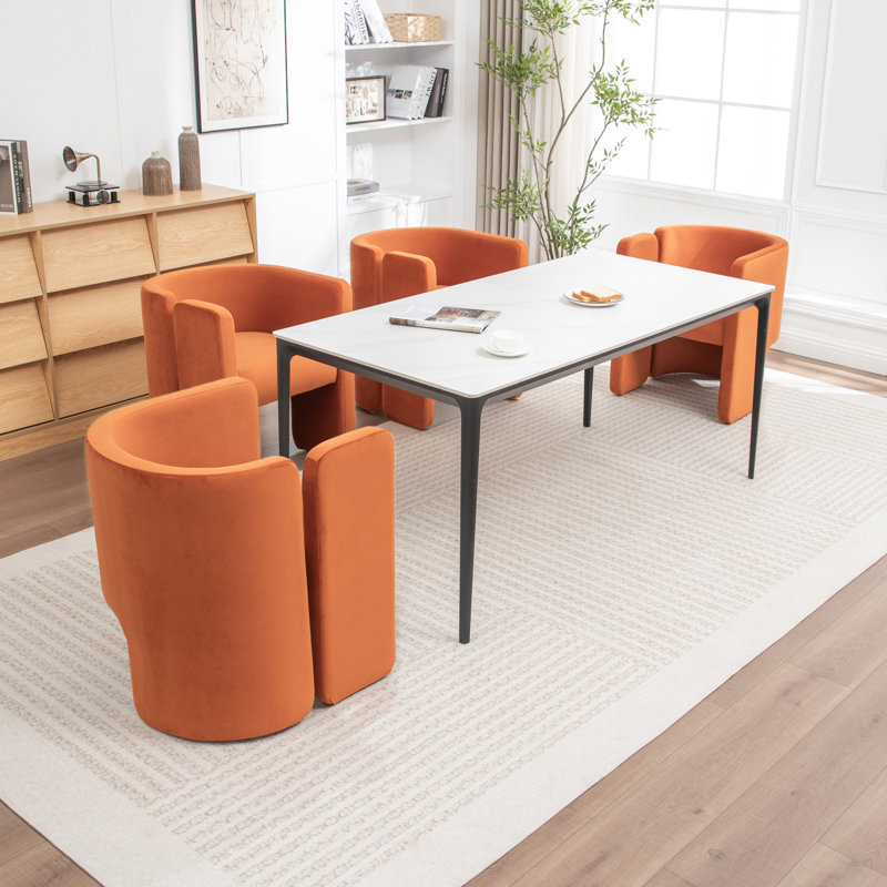 Chaises de salle à manger Modern, Orange, 4