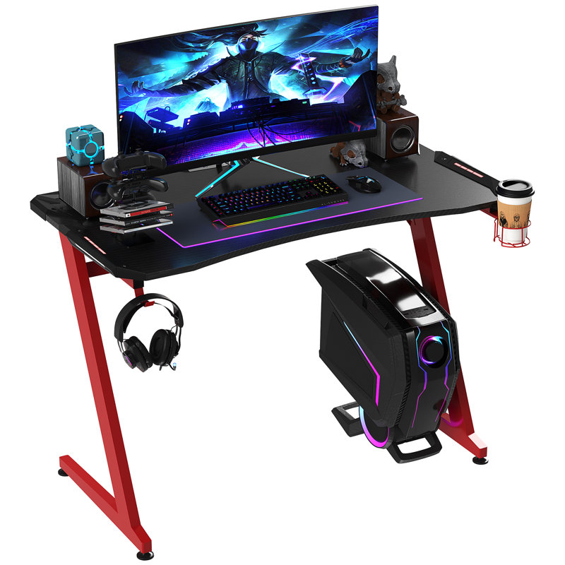 Klara Computer Desk, 96cm H x 122cm W x 66cm D , Red