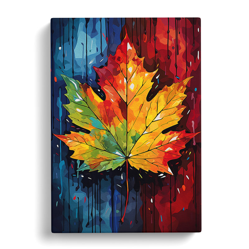 Leaf Pop Art No.3 - Wrapped Canvas, 50cm H x 35cm W x 3cm D