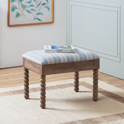 Artisan 18"H Upholstered Stool with Wooden Legs