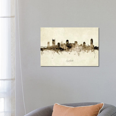 Nashville Tennessee Skyline by Michael Tompsett - 1 Piece Wrapped Canvas Painting