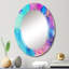 Turquoise luxueux abstrait fluide Art V - miroir mural moderne-1287745656
