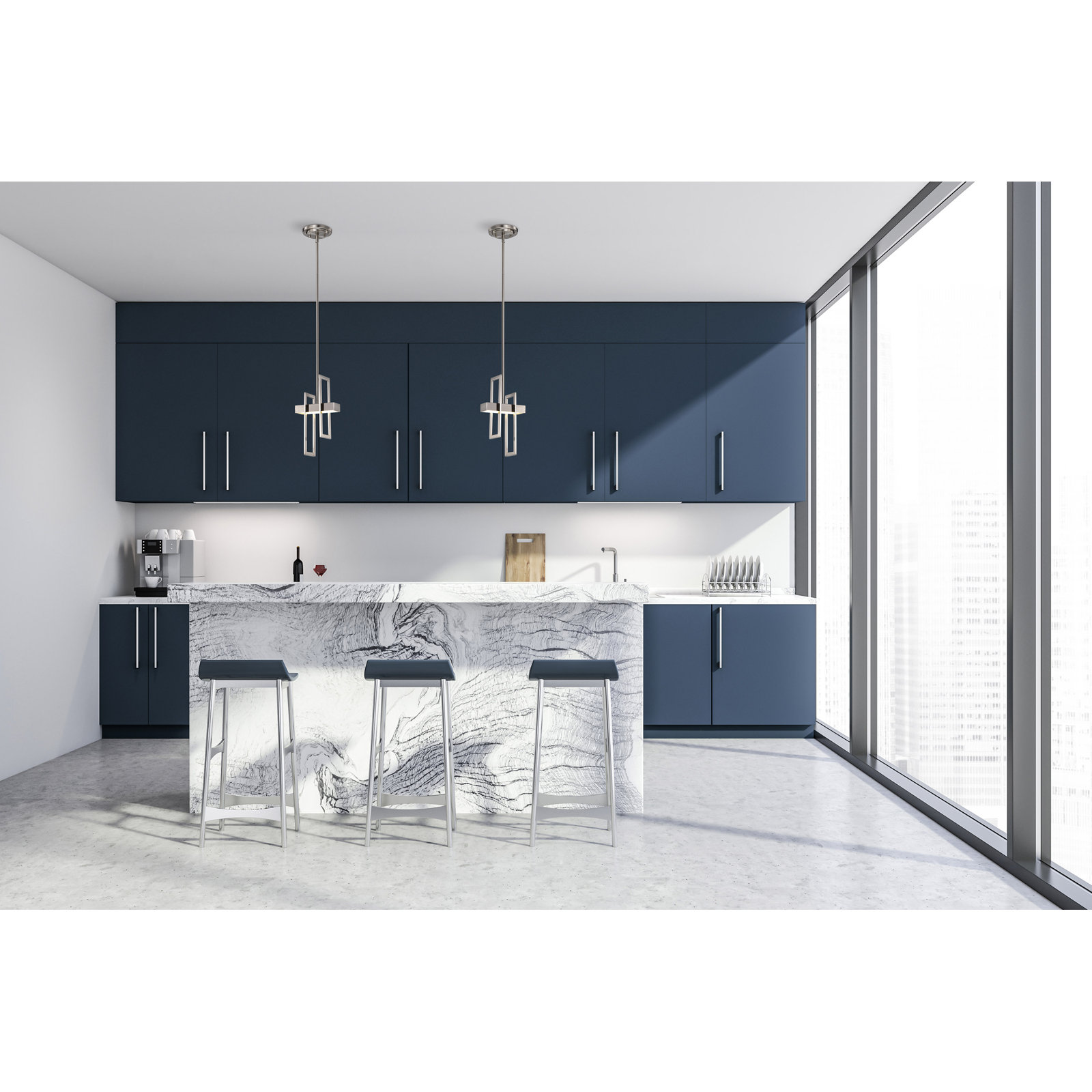 Saedi Dimmable LED Single Pendant, Brushed Nickel