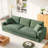 101" Oversized Corduroy Sofa with Square Armrests and Pocket Spring Cushion Seat - Green-1229658683