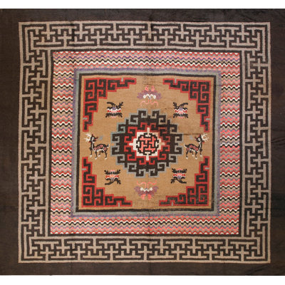 Tapis mongolien de forme carrée au début du 20e siècle