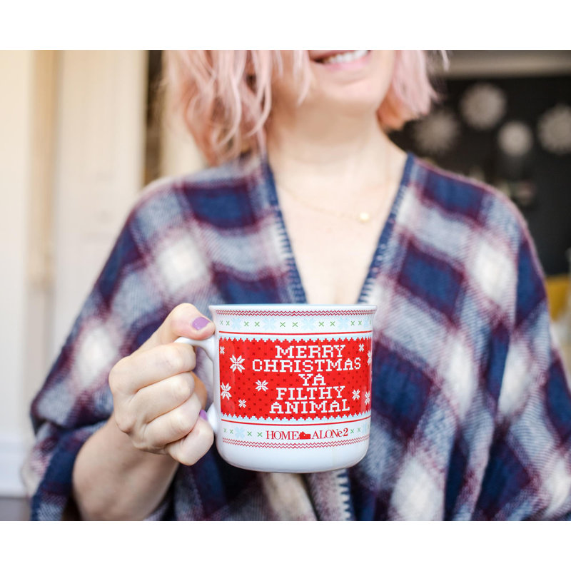 Tasse de camping en céramique 2 animaux Home Alone | Peut contenir 20 onces