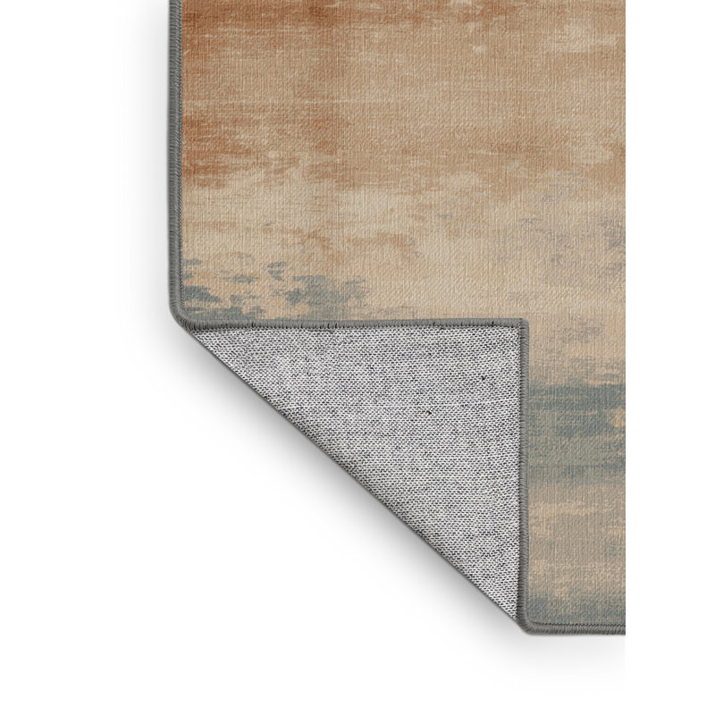 Tapis gris lavable à la machine, Rond 5 pi