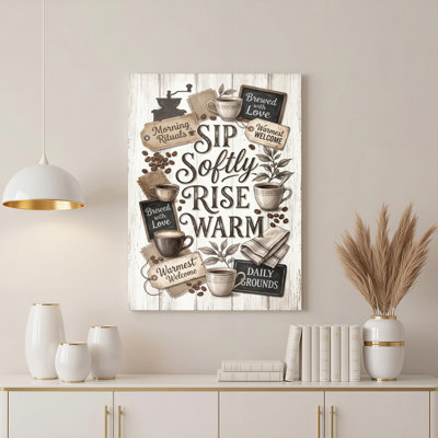 «Gallery Wrap», art mural sur toile pour le salon, la chambre à coucher, le bureau ou le vestibule - décoration murale décorative avec art café