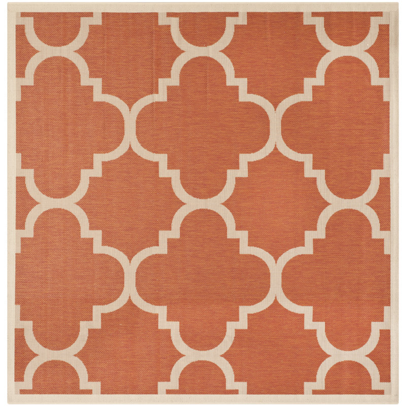 Herefordshire Performance Geometric Indoor/Outdoor Area Rug, Square 6'7"