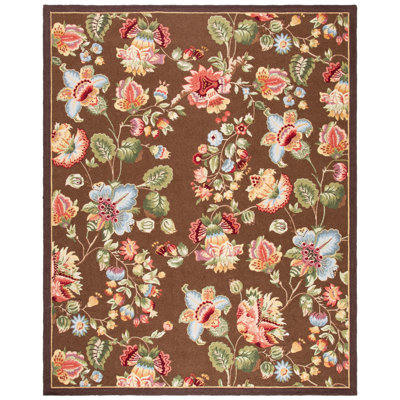 Tapis brun en laine touffeté à la main Hollander