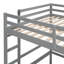 Lit mezzanine gris avec bureau - armoire 2 tiroirs en bois et zone d'écriture en bois massif gris, armoire solide depuis plus de 6 ans-391257391