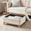 Repose-pieds avec rangement en chenille Elan Modern l 30,25 po avec pieds en bois massif