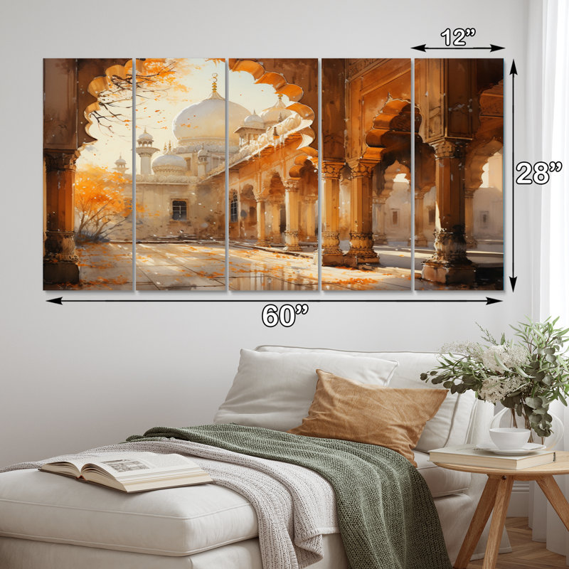 L'islam, art du chemin II - 5 pièces, reproduction sur toile tendue