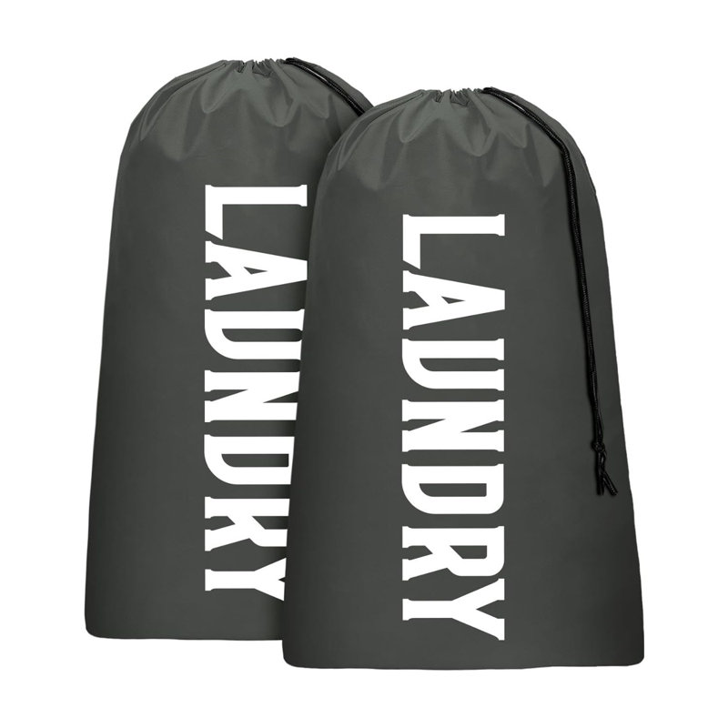 Paquet de 2 sacs à linge de voyage avec fermeture à cordon gris