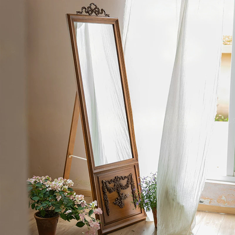 Miroirs pleine longueur rectangulaires en bois massif