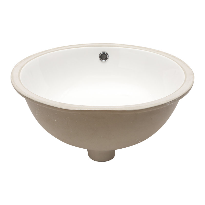 Lavabo de salle de bain ovale encastré en céramique blanc 19 "x 16" avec trop-plein