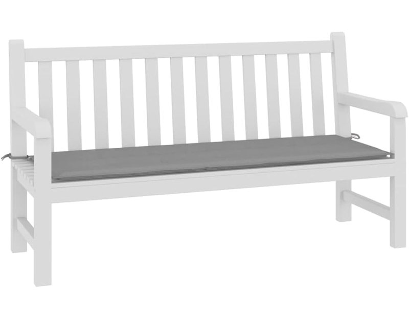 Tissu de coussin de banc de jardin résistant à l'eau avec rembourrage en mousse souple, sièges polyvalents pour l'extérieur et l'intérieur, gris
