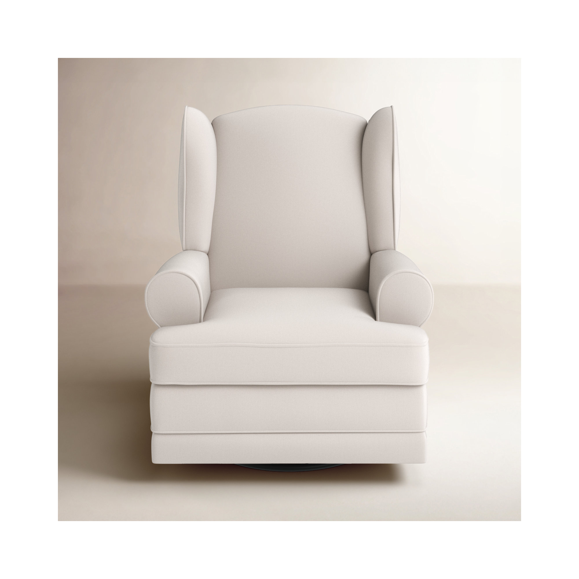 Serenity Swivel Reclining Glider with USB, Ivory Polyester Blend
