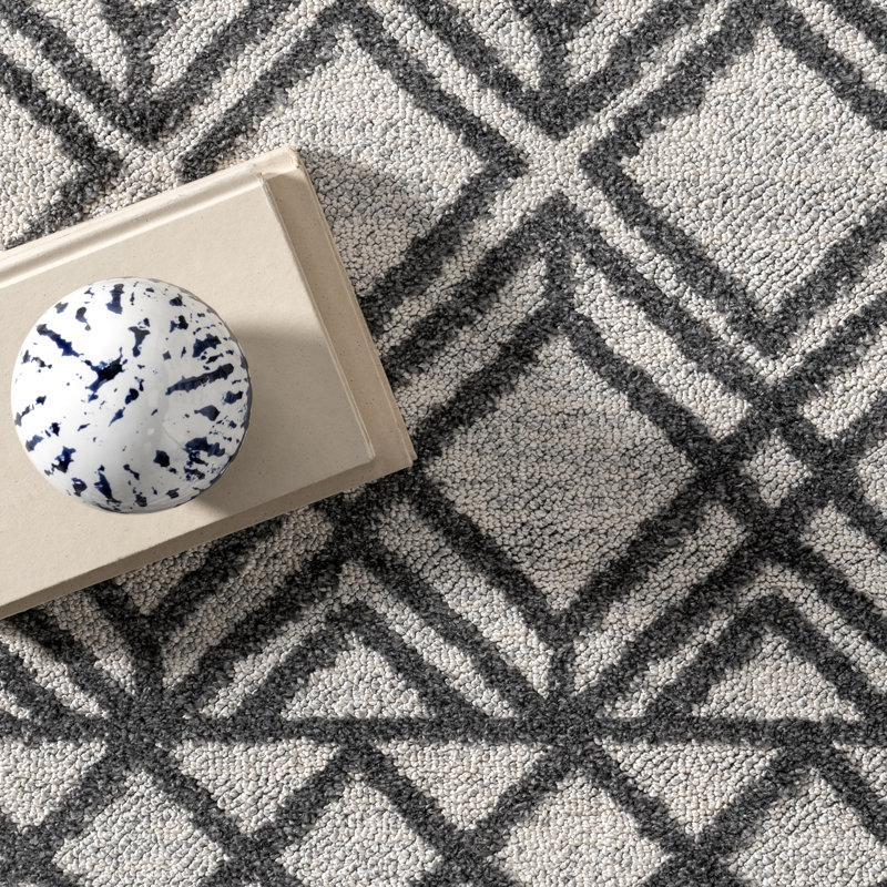 Jolan Moroccan Lattice Area Rug, Rectangle 4' x 6'