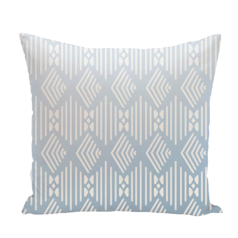 Geometric Reversible Throw Pillow, Blue, 26" H x 26" W x 1" D