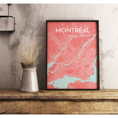 Montreal City Map - No Frame Print