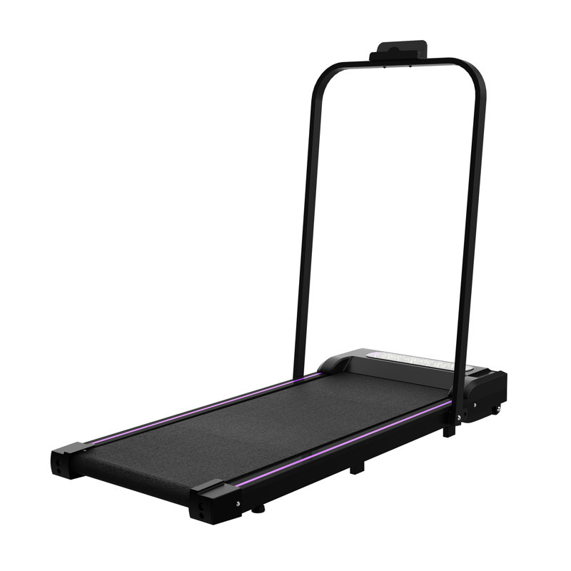 Tapis de marche sous le bureau 2 en 1 Tapis roulant portable avec affichage à DEL Télécommande et poignée pour le bureau à domicile Moteur noir amélioré de 2,5 ch, capacité de 265 lb, double amortissement des chocs de 0,5 à 5 mph