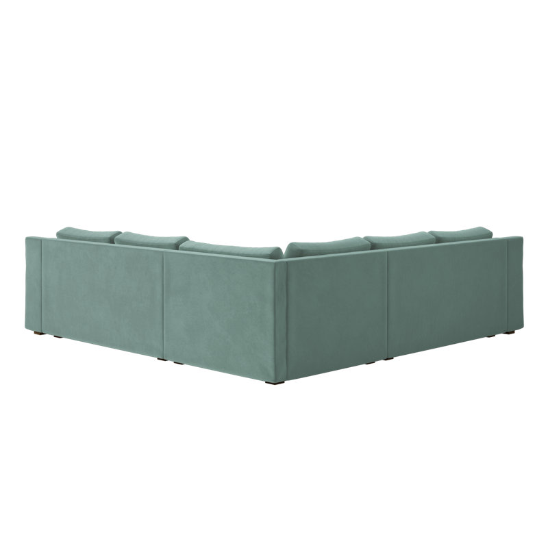 Elevate 99" Corner Sectional, Seafoam Recycled Velvet