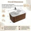 Comptoir de salle de bain mural en bois 36 po E1-131434572-131434577