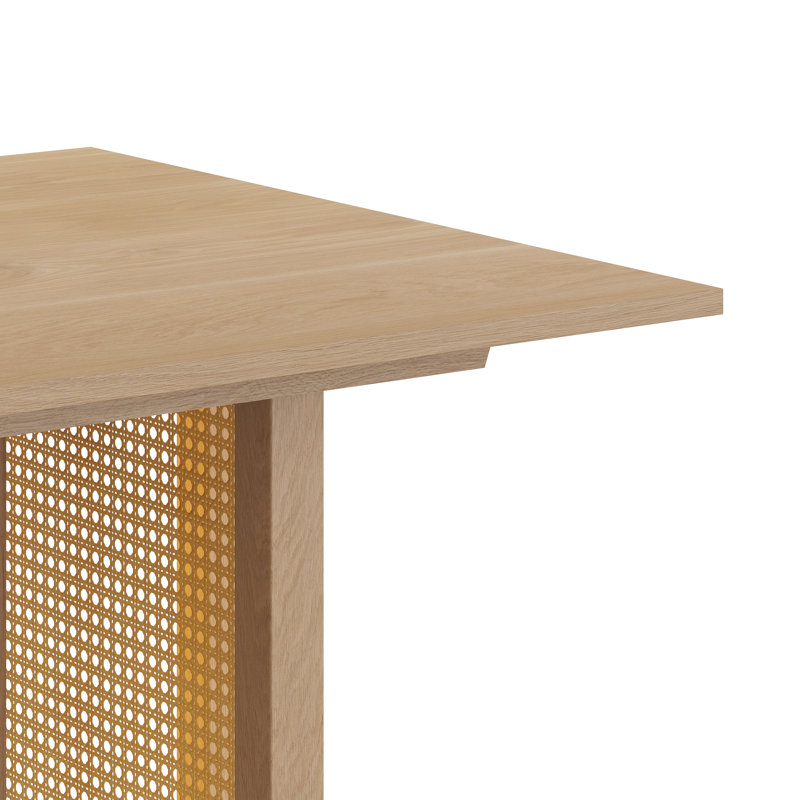 72" Cane Dining Table, Natural