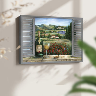 Blanc toscan et coquelicots - Reproduction encadrée - Restickable