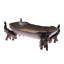Plateau rectangulaire en bois sculpté à la main Confident Elephants