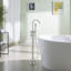 Double Handle Floor Mounted Freestanding Tub Filler Faucet with Handshower-74708625