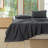 100% Washed Cotton Bedding Sheet Set 4 Pieces,1 Fitted Sheet,1 Flat Sheet and 2 Pillowcases,Comfy Textured Sheet Set-119423621-119423619