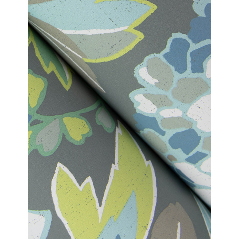 Valdivian Fuchsia Floral Wallpaper, Gray