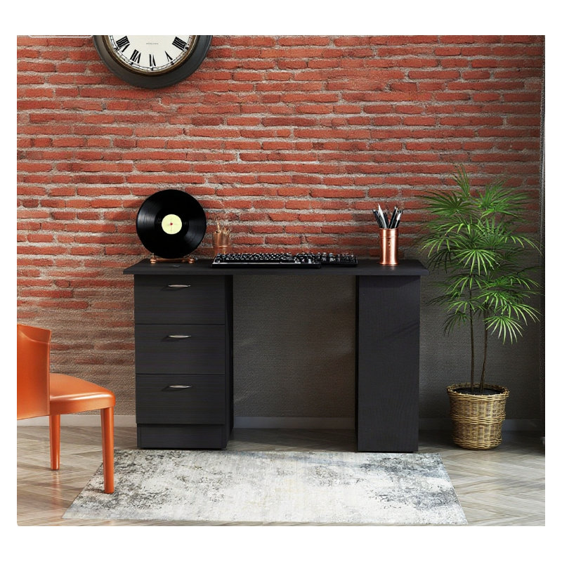 Bureau moderne à domicile avec bibliothèque et tiroirs de rangement