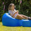 icon Kingston Adult Classic Indoor Outdoor Bean Bag & Square Footstool Pouffe Black-475169669