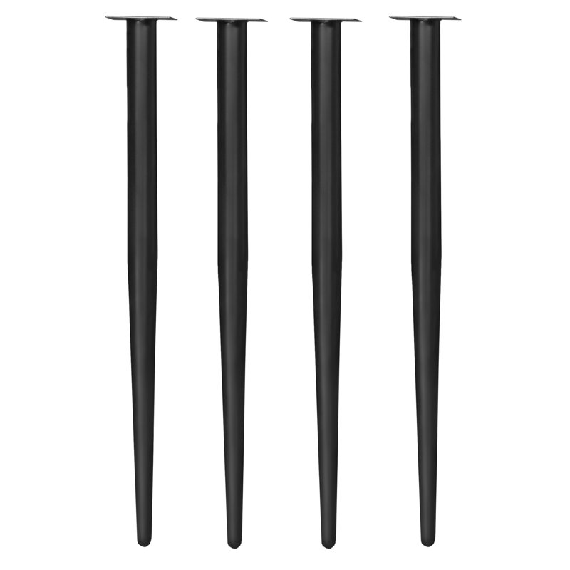 Inbox Zero Nicklow Tapered Post Table Legs, Black
