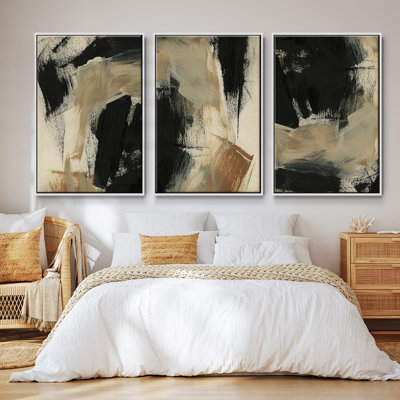 Baked Paintstrokes IV, ensemble de 3 toiles encadrées