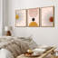 «Mid Modern Modern Boho», œuvre d'art rétro nordique, rouge et jaune éclatant, photos abstraites du salon au soleil, impression sur toile encadrée, 3 pièces-70252466-70252470