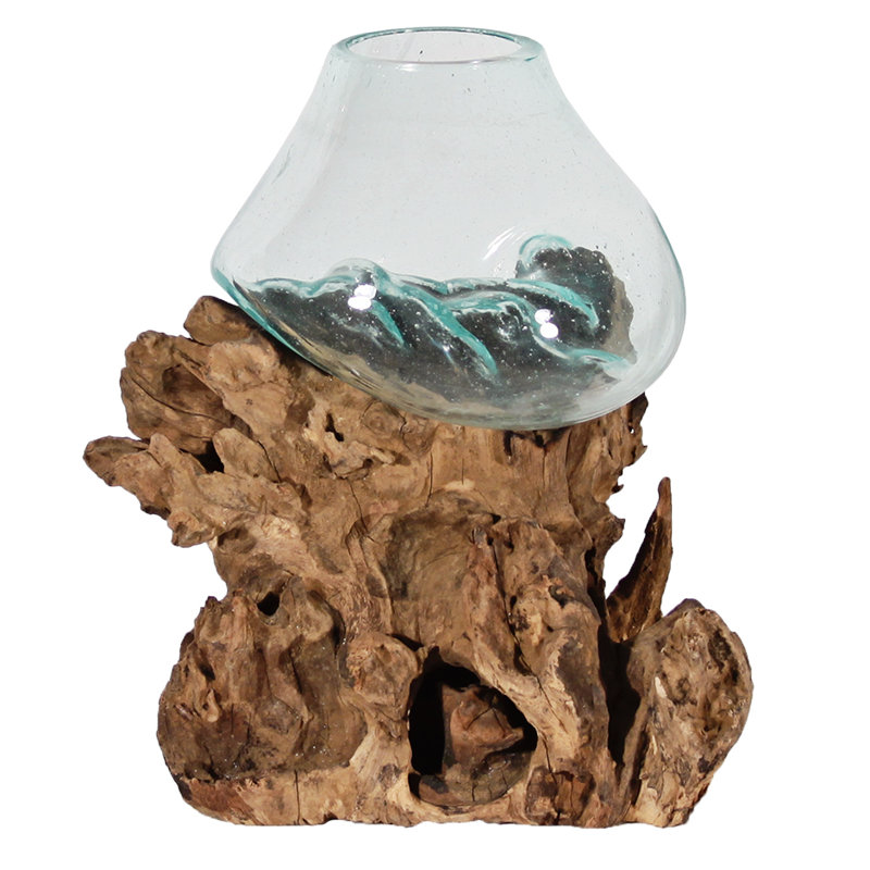 Sculpture en verre et bol en verre