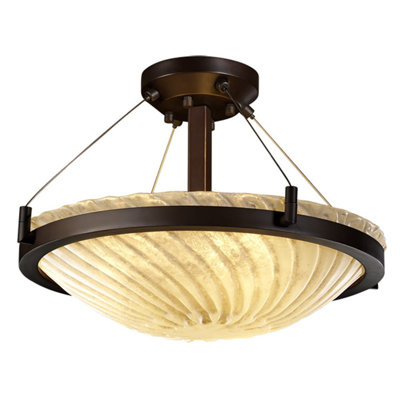Plafonnier semi-encastré 21" unique à del à cuves Shahnur