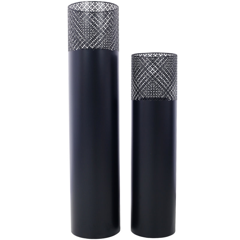 Lantern Column, Set of 2, Decorative Column for Garden in  Industrial Design, Lantern for Outdoor and Indoor, Lantern Including Candles, Oriental