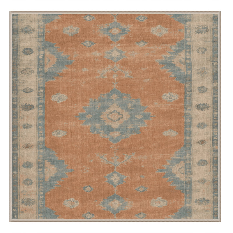 Tapis brun lavable à la machine, Carré 5 pi
