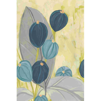 Bleu marine et citron floral II