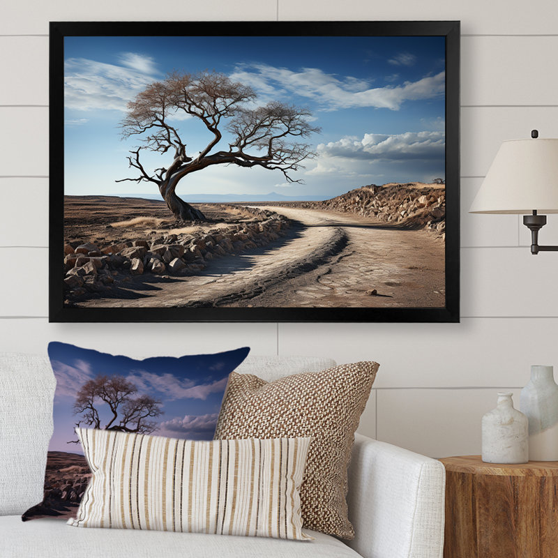 Photo d'arbre de charme Afrique - décoration murale Afrique, H 34 po x l 44 po x P 1,5 po, Cadre photo noir simple