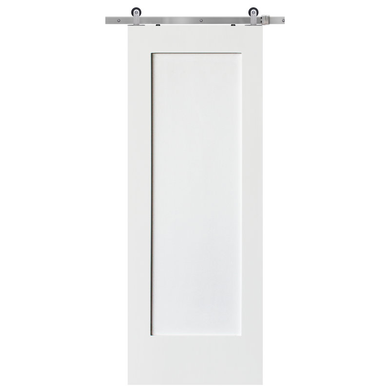 Porte de grange en bois manufacturé lambrissée apprêtée sans trousse de quincaillerie d'installation, 42 po x 96 po